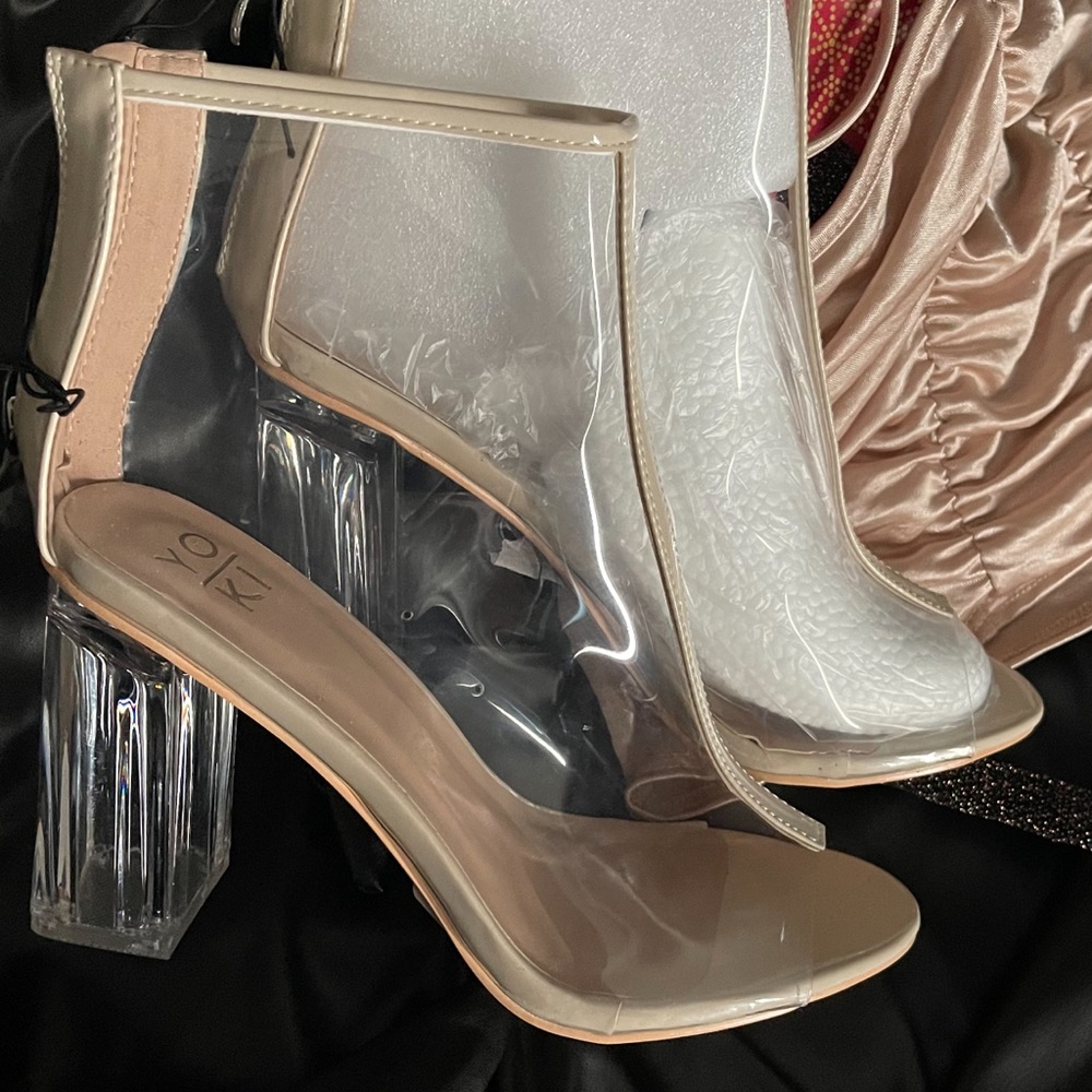 Clear/Tan heel/boots - Beautiful!
